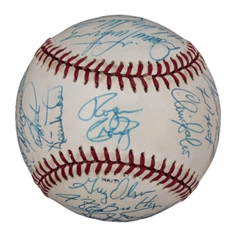 1990 National League All-Stars Team Signed OML Vincent All-Star Baseball With 33 Signatures Including Ozzie Smith, Gwynn and Craig (Beckett & JSA)